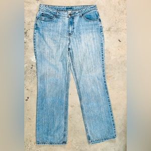 VINTAGE Denim Jeans LOOSE Fit - Womens Sz 14 Avg Light Wash - BLUE